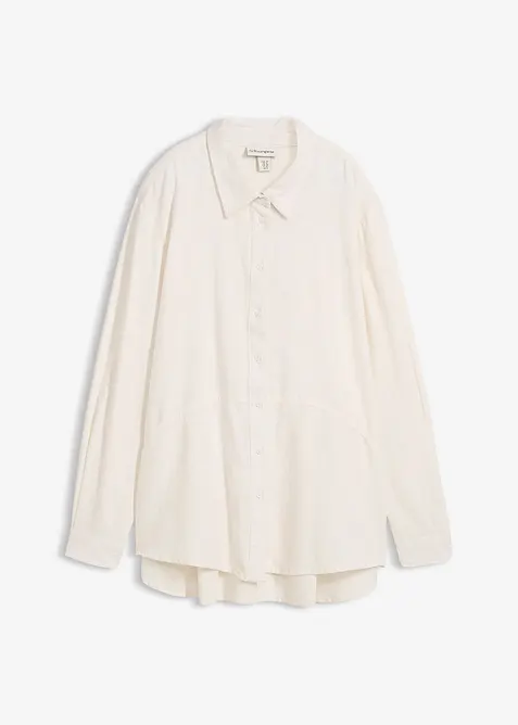 Chemisier oversize en lin m&eacute;lang&eacute;, bonprix