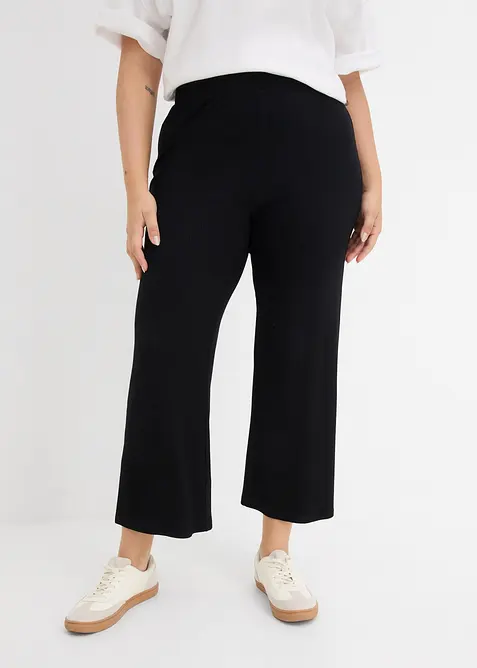 Verk&uuml;rzte Ripp-Leggings aus Viskosemix, bonprix