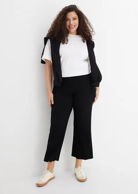 Verk&uuml;rzte Ripp-Leggings aus Viskosemix, bonprix