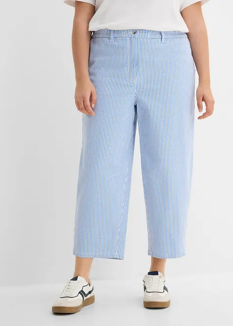 Pantalon barrel &agrave; taille haute et &eacute;lastiqu&eacute;e, bonprix