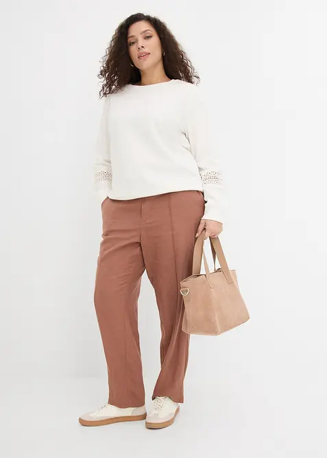 Sweat avec d&eacute;tails crochet, bonprix