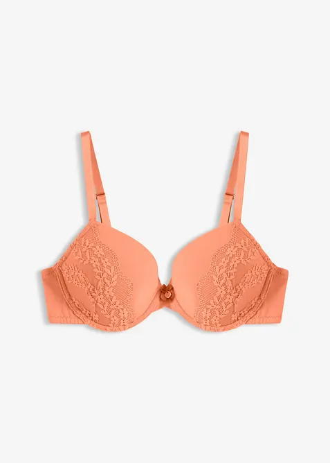Soutien-gorge &agrave; coques et armatures, coton et dentelle, bonprix