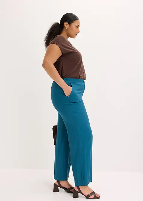 Pantalon large et l&eacute;ger &agrave; pinces, bonprix