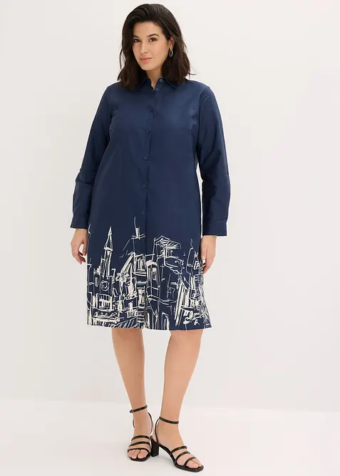 Robe-chemise en popeline de coton, bonprix