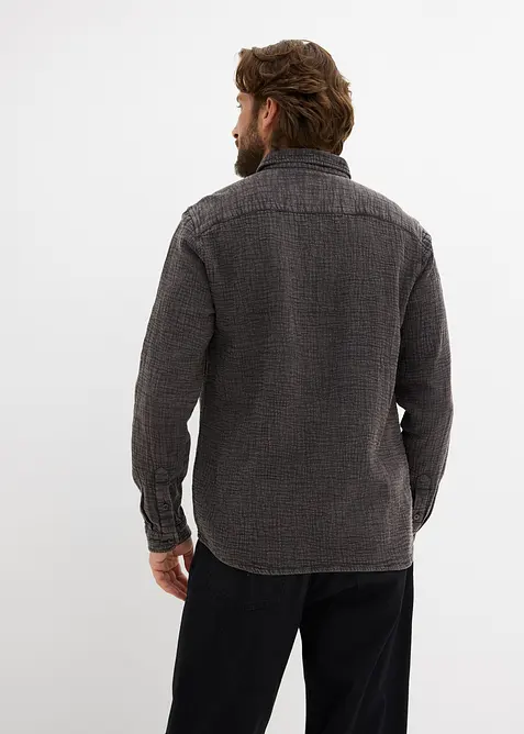 Chemise en gaze 100% coto, aspect d&eacute;lav&eacute;, bonprix