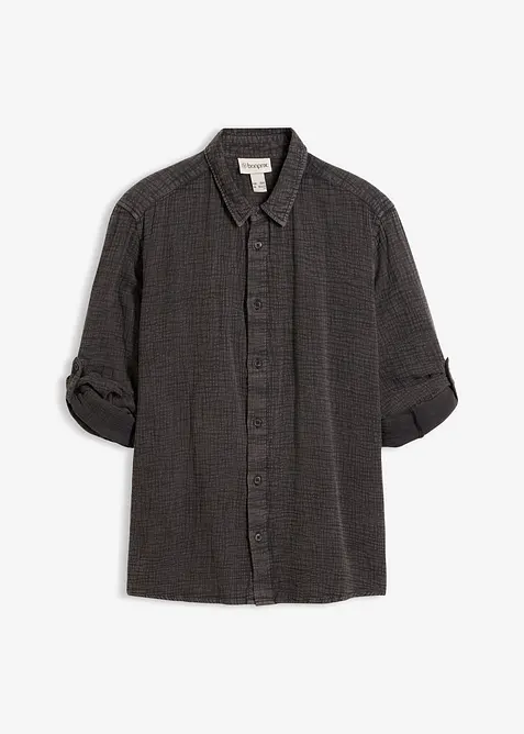 Chemise en gaze 100% coto, aspect d&eacute;lav&eacute;, bonprix