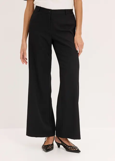 Pantalon large &agrave; pinces et taille &eacute;lastiqu&eacute;e, bonprix