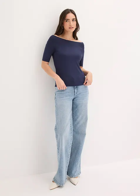 Carmenshirt in Viskose-Mix, bonprix