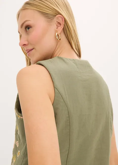 Gilet sans manches brod&eacute;, bonprix