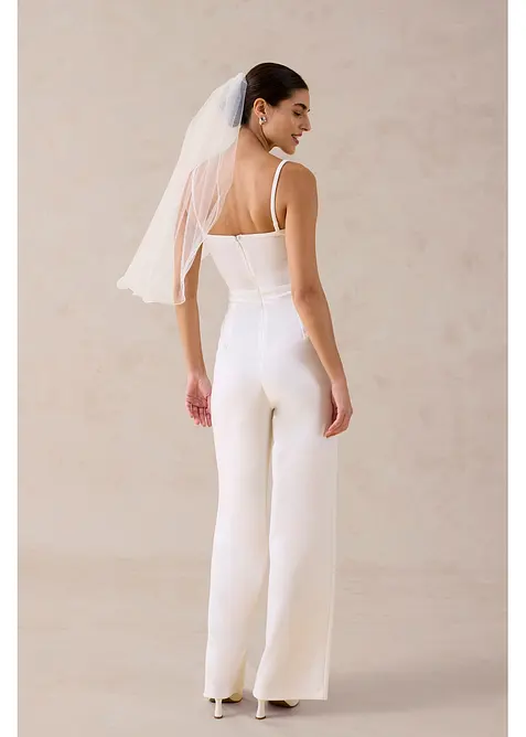 Overall aus strukturiertem Crepe mit Perlenstickerei, bonprix