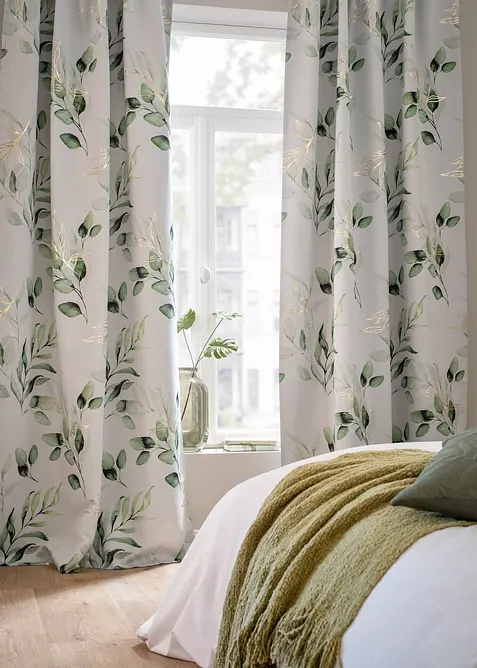 Rideau occultant &agrave; imprim&eacute; floral brillant (1 pce), bonprix