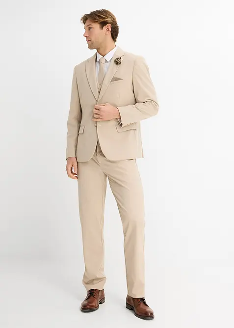 Costume 4 pi&egrave;ces avec gilet sans manches et cravate, regular, bonprix