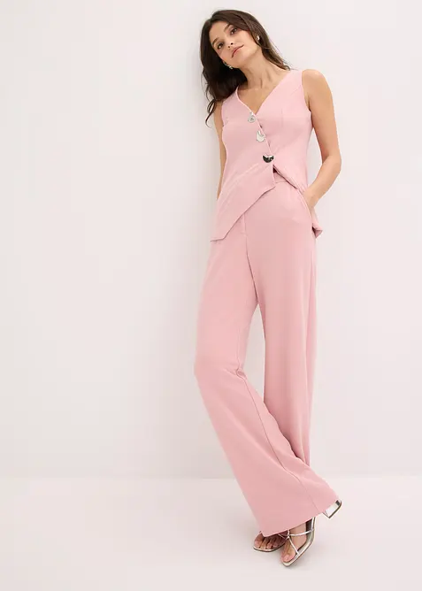 Pantalon large &agrave; pinces, bonprix