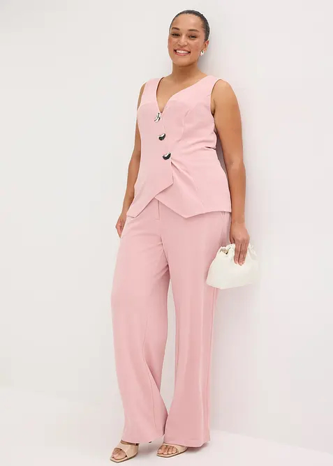 Pantalon large &agrave; pinces, bonprix