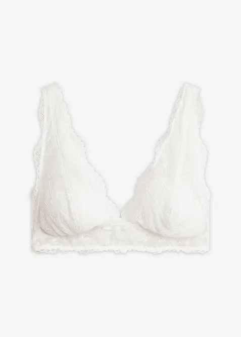 Lot de 2 soutiens-gorge bralette en dentelle, sans armatures, bonprix