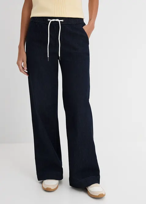Wide Leg Jeans Mid Waist, Stretch, bonprix