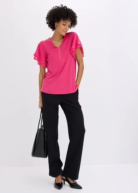 Shirt mit Chiffon&auml;rmeln, bonprix