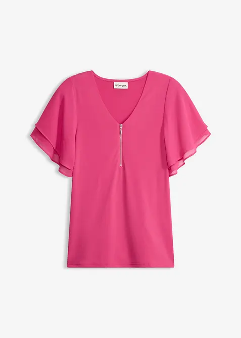 Shirt mit Chiffon&auml;rmeln, bonprix