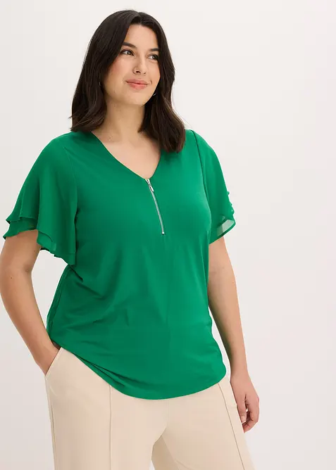 T-shirt avec manches en mousseline, bonprix