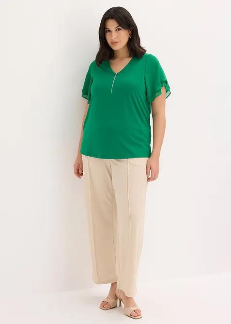 T-shirt avec manches en mousseline, bonprix