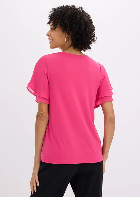 Shirt mit Chiffon&auml;rmeln, bonprix