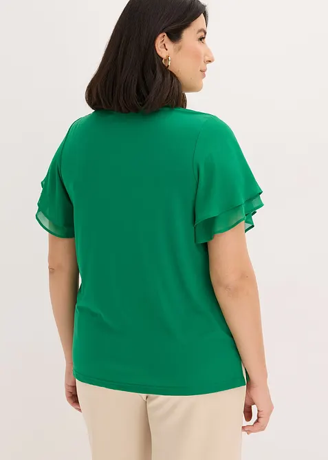 T-shirt avec manches en mousseline, bonprix