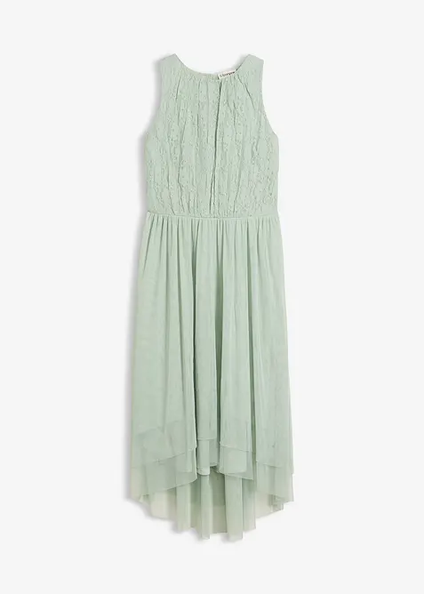 Vokuhila-Kleid aus zartem T&uuml;ll und Spitze, bonprix