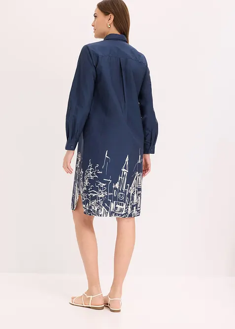 Hemdblusenkleid aus Baumwoll- Popeline, bonprix