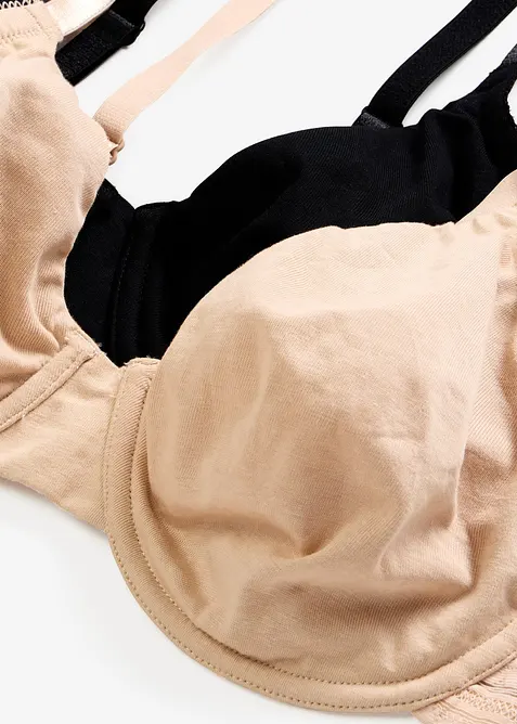 Unwattierter T-Shirt BH mit B&uuml;gel mit Bio-Baumwolle (2er Pack), bonprix