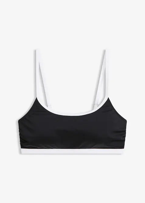 Bustier-Bikinioberteil mit wei&szlig;en Kontrastn&auml;hten, bonprix