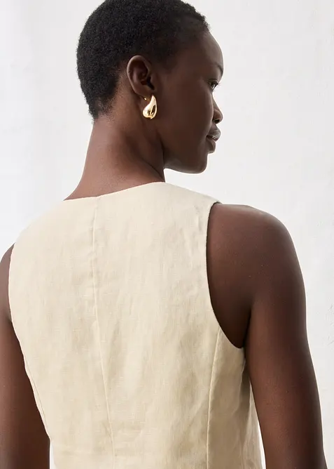 Veste de costume sans manches 100% lin, bonprix