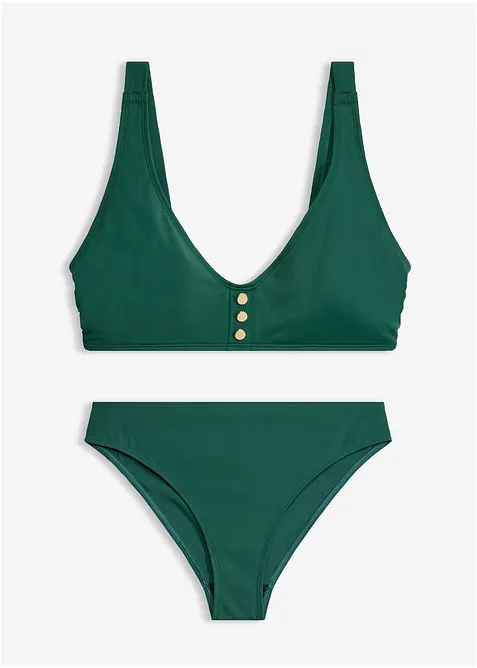 Bustier-Bikini mit Knopfdetail (2-tlg.Set), bonprix