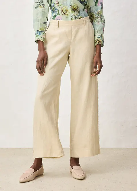 Leinenhose mit weitem Bein, bonprix