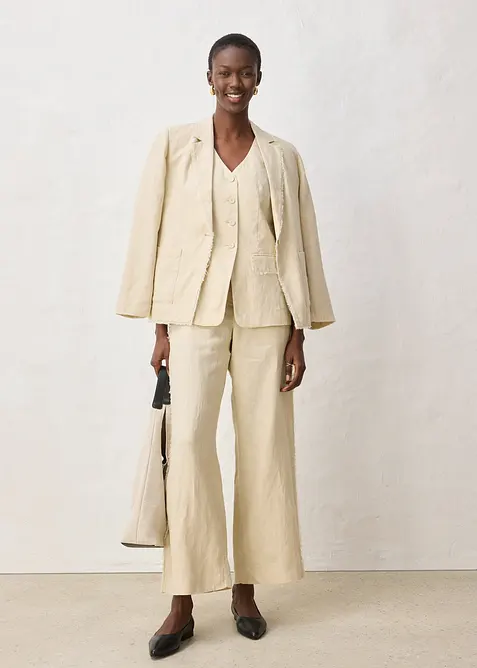 Veste de costume sans manches 100% lin, bonprix