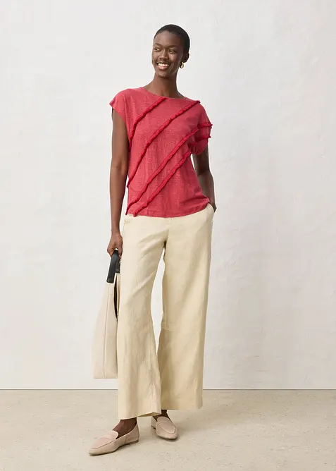 Shirt aus reinem Leinen mit Applikation, bonprix