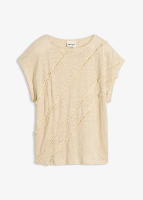 T-shirt 100% lin avec application, bonprix