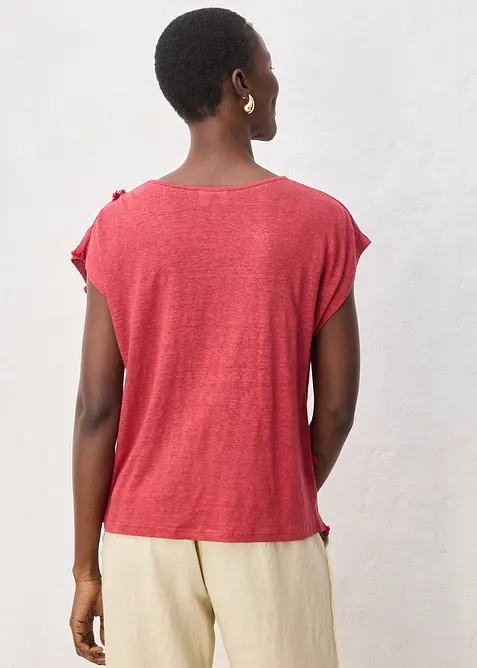 Shirt aus reinem Leinen mit Applikation, bonprix