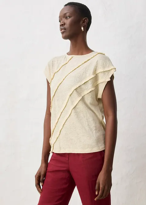 T-shirt 100% lin avec application, bonprix