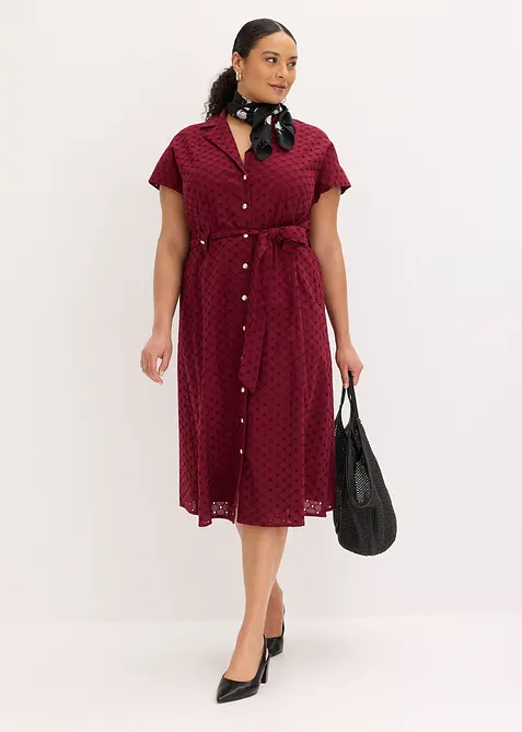 Hemdblusenkleid aus Lochspitze, bonprix