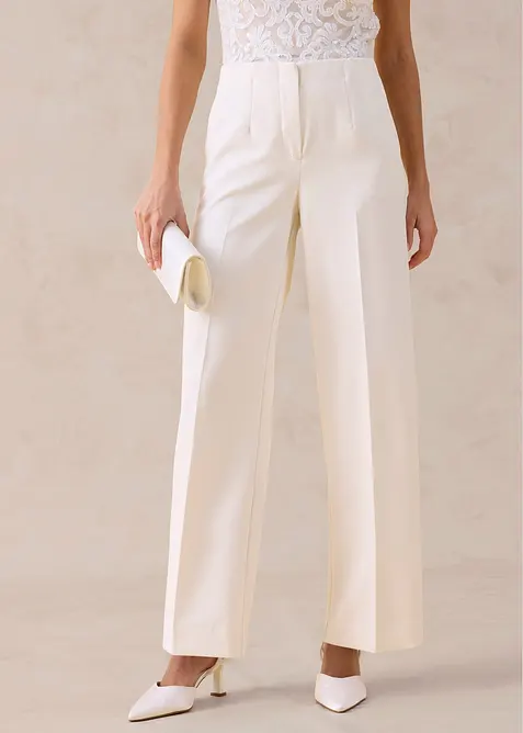 Pantalon large &agrave; pinces, bonprix