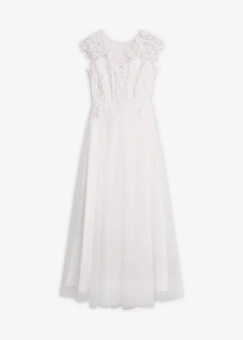 Brautkleid aus zartem T&uuml;ll mit Spitze, bonprix
