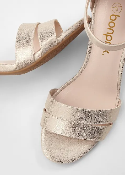 Sandalettes &agrave; talon carr&eacute;, bonprix