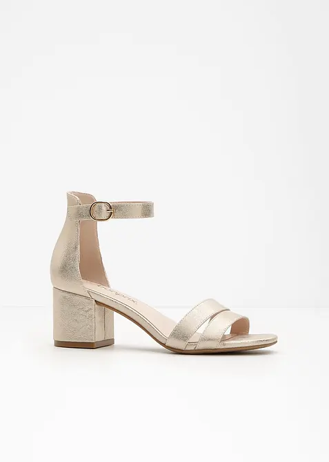 Sandalettes &agrave; talon carr&eacute;, bonprix