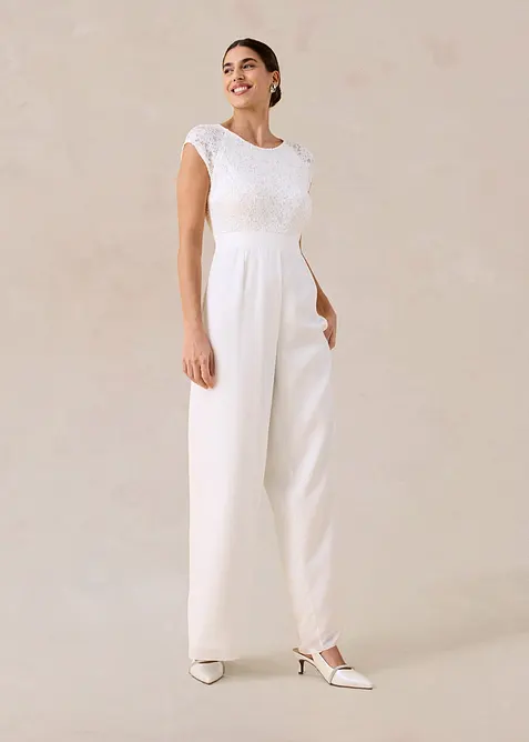 Overall aus feinem Chiffon mit Spitze, bonprix