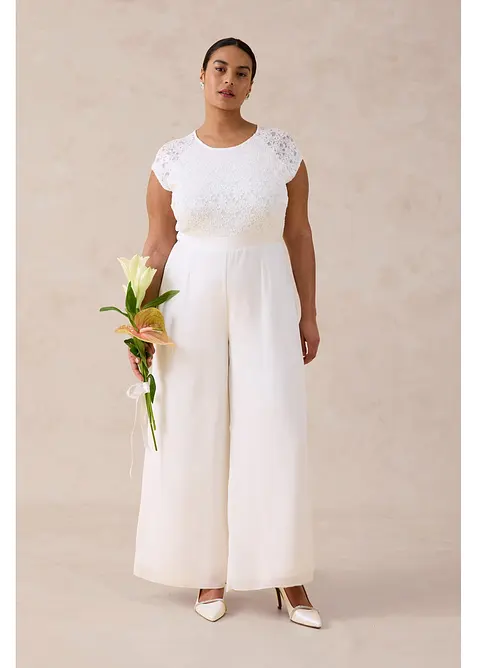 Overall aus feinem Chiffon mit Spitze, bonprix