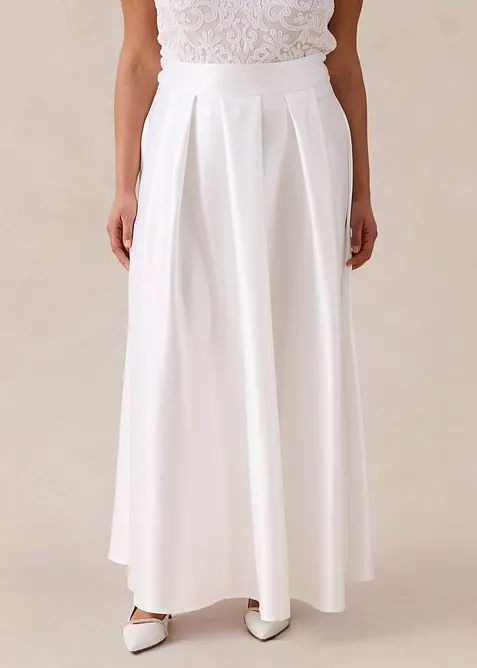 Maxirock aus gl&auml;nzendem Satin, bonprix