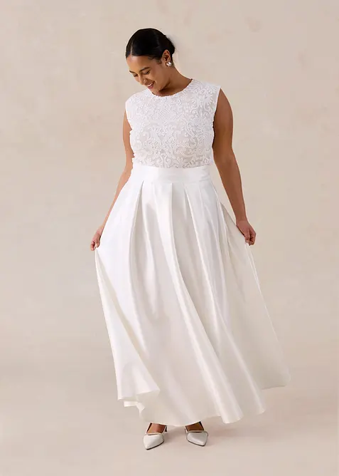 Maxirock aus gl&auml;nzendem Satin, bonprix