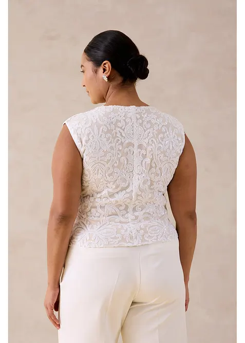 Top &agrave; dentelle brod&eacute; de sequins, bonprix