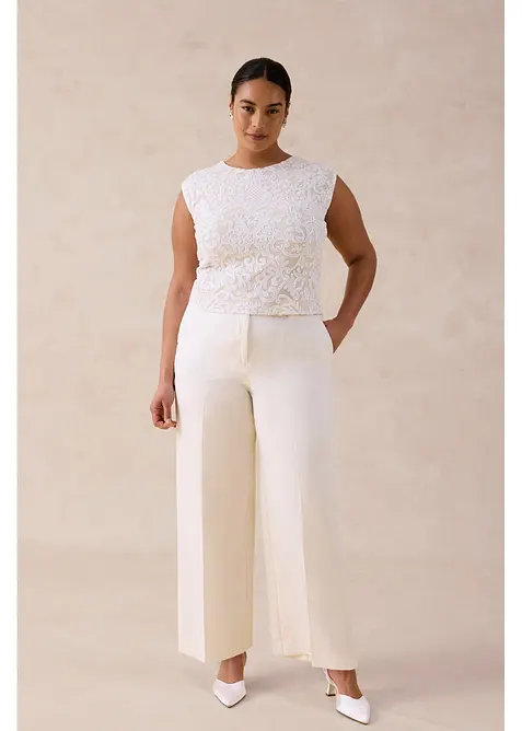 Top &agrave; dentelle brod&eacute; de sequins, bonprix