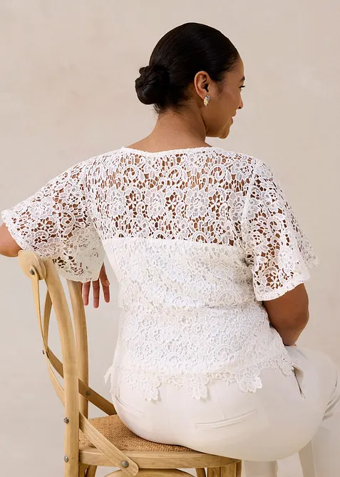 T-shirt &agrave; dentelle, bonprix